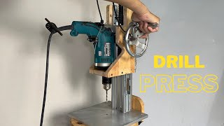 Amazing DIY DRILL PRESS combine MINI LATHE [upl. by Terrene167]