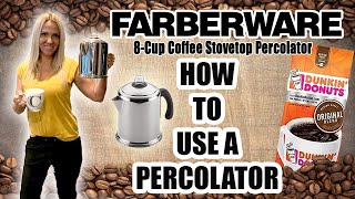 How To Make Coffee in a Percolator step by step demo and Review [upl. by Boorman658]