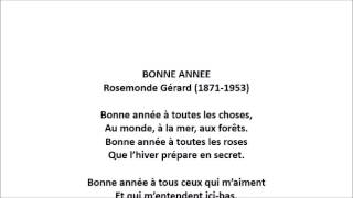 BONNE ANNEE Rosemonde Gerard [upl. by Nerradal]