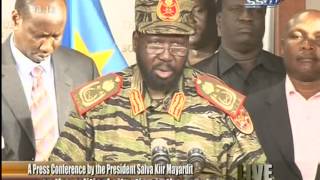 President Salva Kiir announced foil a coup attempt led by Riek Machar [upl. by Dleifniw]