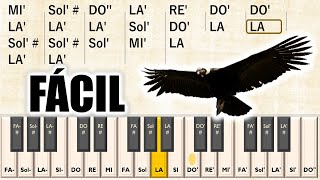 El Cóndor Pasa 🎹 MELODÍA FÁCIL  Tutorial para Piano y Melódica con Notas  Partitura [upl. by Villiers]