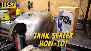 Motorcycle Fuel Tank Sealer Install HOW  TO  CX500 Build  EP57 [upl. by Nnylahs282]