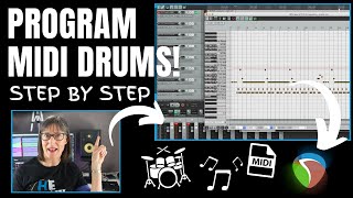 How To Program A Drum Track Using MIDI In Reaper DAW Recording Software [upl. by Htidirem]