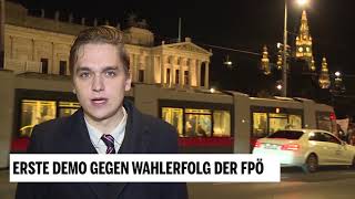 Erste Demo gegen FPÖ in Regierung [upl. by Ahsier]