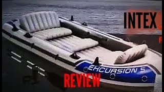 INTEX EXCURSION 5 INFLATABLE BOAT REVIEW  MAIDEN VOYAGE [upl. by Worthy]