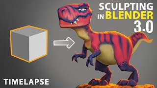 Sculpting a Dinosaur Character in Blender [upl. by Monie]