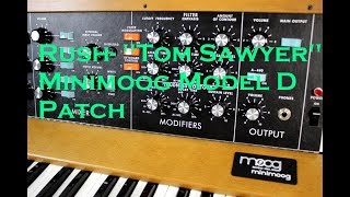 Tutorial Rush quotTom Sawyerquot Minimoog Model D Patch [upl. by Karab]