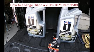 How to change your own oil 2021 Ram 1500 57 Hemi [upl. by Mazonson]