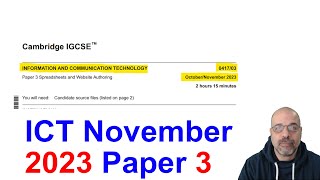 2023 November Paper 3 Cambridge 0417 ICT IGCSE [upl. by Jere275]