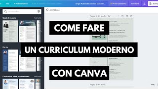 Come fare il cv moderno con Canva  Utilissimo una svolta [upl. by Annij]