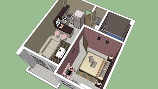 Sketchup Interior Design  Apartment [upl. by Royo]