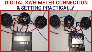 3 phase digital kwh meter connection amp setting Kwh meter connection [upl. by Hertha]