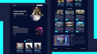 Responsive Gaming Website Design Using Html Css Js  Gaming Website [upl. by Andra]