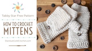 How to Crochet Mittens  Part 1  Learn to Crochet [upl. by Mikahs646]