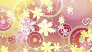 Bright Flowers Retro Looping Animated Background Two Stock Footage [upl. by Reiter339]