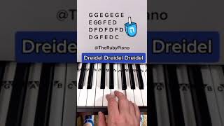 Dreidel Song Piano Easy Tutorial With Letters Piano Shorts [upl. by Mitzi]