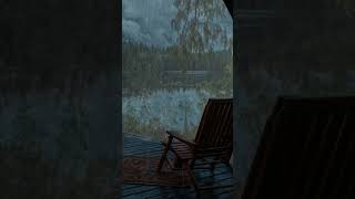 Soothing Rain and Crackling Bonfire Sounds in a Lakeside Cottage  Relax and Sleep [upl. by Faubert]