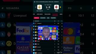 MUSAH POST REAL MADRID 13 MILAN championsleague shorts acmilan realmadrid live short [upl. by Fernande]