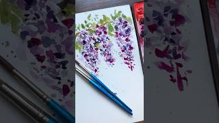 How to paint loose watercolor wisteria for beginners [upl. by Heiney]