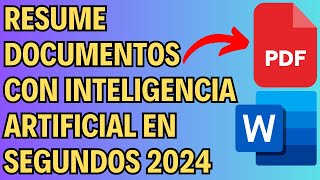 Como GENERAR un RESUMEN de un PDF WORD con IA  IA que LEE DOCUMENTOS y RESPONDE PREGUNTAS [upl. by Eiramassenav86]