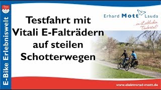 Test EKlapprad Vitali  auf steilen Schotterwegen rasanten Abfahrten  EFaltrad  EBike Klapprad [upl. by Okwu]