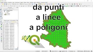 QGIS da punti a linee a poligoni [upl. by Sherye469]