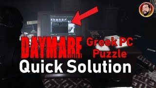 Daymare 1998 Greek PC Password Puzzle Solution [upl. by Monte]