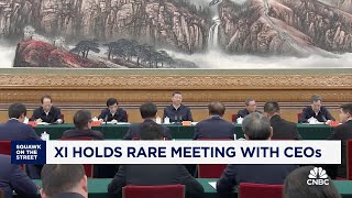 Chinas President Xi holds rare meeting with CEOs [upl. by Nivled81]