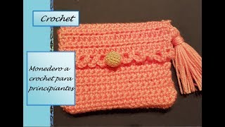 CROCHET PRIMEROS PASOS Monedero fácil para principiantes [upl. by Brocklin]