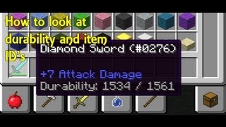 Minecraft  How To Look At Item ID and Durability NO MODS 117118 [upl. by Pessa]