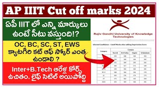 AP IIIT cut off marks 2024AP IIIT full details in telugu 2024Ap IIIT notification 2024 details [upl. by Ibrahim696]