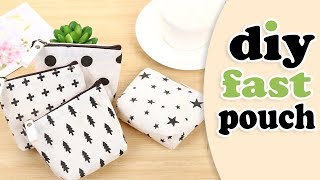 DIY POUCH BAG  Zipper Mini Wallet Purse Tutorial [upl. by Baptist]