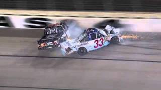 Kyle Busch wrecks Ron Hornaday under caution gets parked  2011 WinStar World Casino 350k [upl. by Julis]