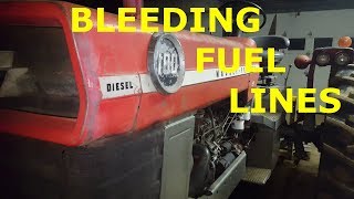 Massey Ferguson 180 Bleeding The Diesel Fuel Lines After Running Out Of Diesel [upl. by Chemarin]