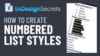 InDesign HowTo Create Numbered List Styles Video Tutorial [upl. by Yldarb]