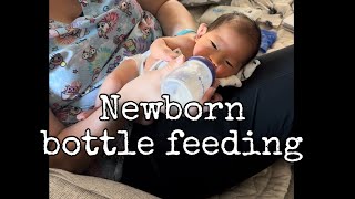 Newborn Paced bottle feeding in side lying [upl. by Red221]