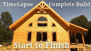 Log Cabin Build Start to Finish  Two Year Time Lapse in ONE HOUR [upl. by Lambertson858]