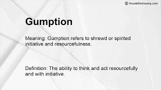 Gumption Meaning [upl. by Riedel]