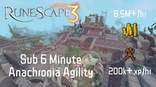 Runescape 3  Anachronia Agility  Sub 6 Minute Lap Guide 85mhr [upl. by Malvia]