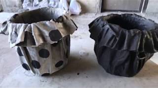 DIY Fabric Concrete Flower PlantersPots [upl. by Orling]