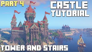 Minecraft Tutorial How to Build a Castle Block by Block  Part 4  Tower and Stairs [upl. by Attenod]