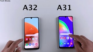 SAMSUNG A32 vs A31  SPEED TEST  Size Comparison  Ram Management [upl. by Erlina]