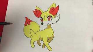 COMMENT DESSINER ET COLORIER LE POKEMON Feunnec SPEED DRAWING ✍️ [upl. by Felike]