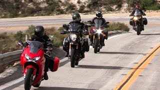 Honda Interceptor vs Kawasaki Versys 1000LT vs Suzuki V Strom 1000 Adventure vs Yamaha FJ09 [upl. by Penrose]