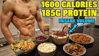 Full Day of Eating 1600 Calories Insane Volume  Super High Protein Diet For Fat Loss [upl. by Liuka]