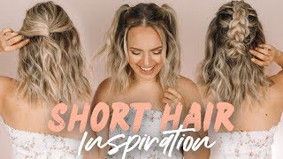 Easy Short Hairstyles and Beach Waves  KayleyMelissa [upl. by Aeslehc]