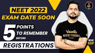 NEET 2022 Exam Date Soon  5 Points to Remember Before Registrations  Sachin Sir [upl. by Janeen673]