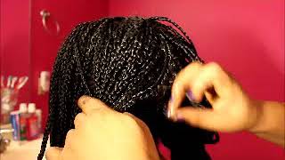 HOW I MAINTAIN BOX BRAIDS GREASING BLUE MAJIC [upl. by Norrej]