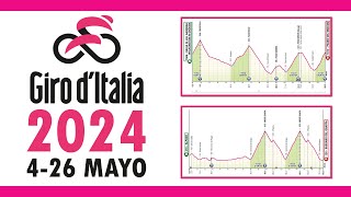 Recorrido GIRO DE ITALIA 2024 Etapas Perfiles y Altimetrías [upl. by Robenia]