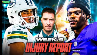 Week 9 Injury Report amp Bold Predictions  2024 Fantasy Football Advice [upl. by Riplex245]